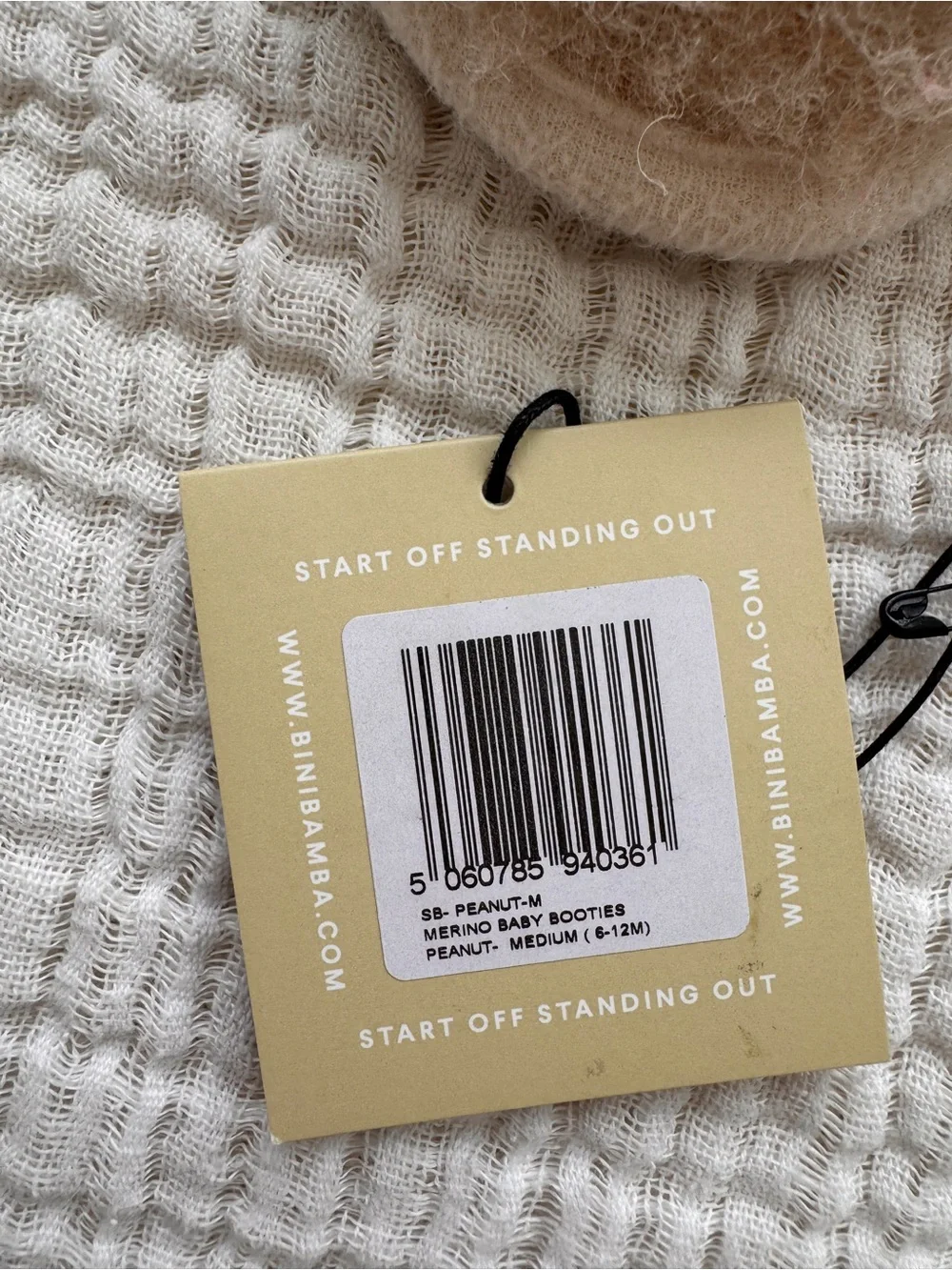 Binibamba merino wool booties for 6-12 months